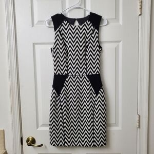 H&M Zigzag Black and White Mini Dress
